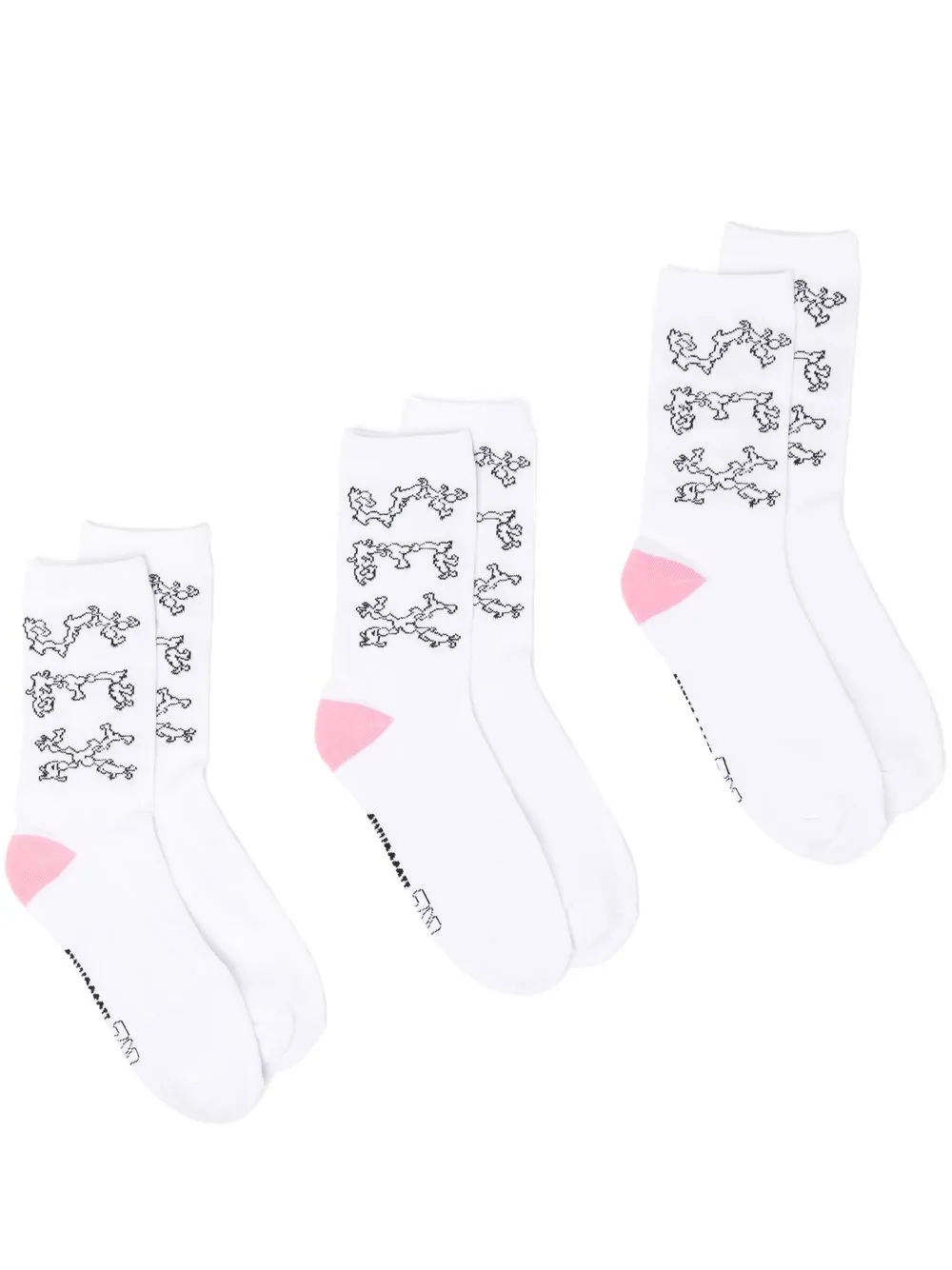 

Natasha Zinko pack de tres pares de calcetines Thank You - Blanco