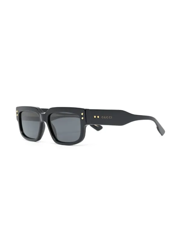 Gucci Eyewear スクエアフレーム サングラス | ブラック | FARFETCH JP