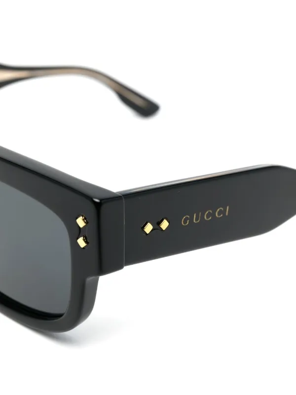 Gucci Eyewear スクエアフレーム サングラス | ブラック | FARFETCH JP
