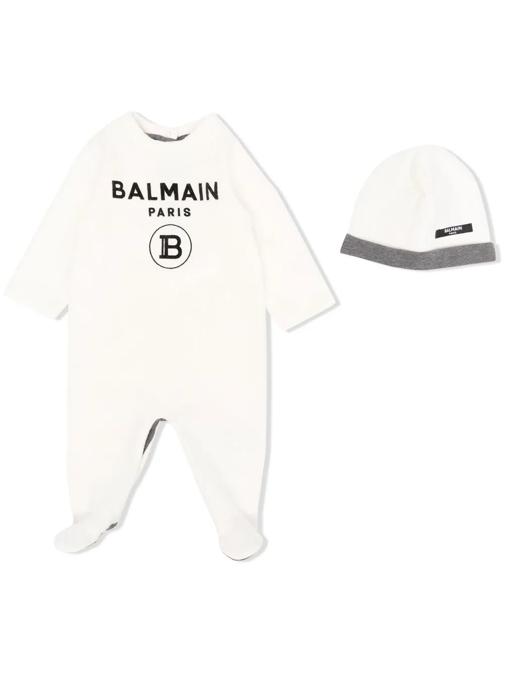 

Balmain Kids flocked logo-print pyjamas - White