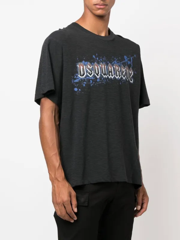 DSQUARED2 Logo crew neck T shirt Grey FARFETCH TR