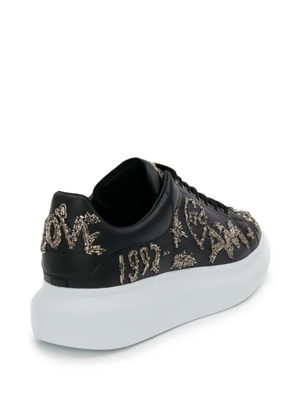 Alexander McQueen Oversized Graffiti Low-top Sneakers - Black