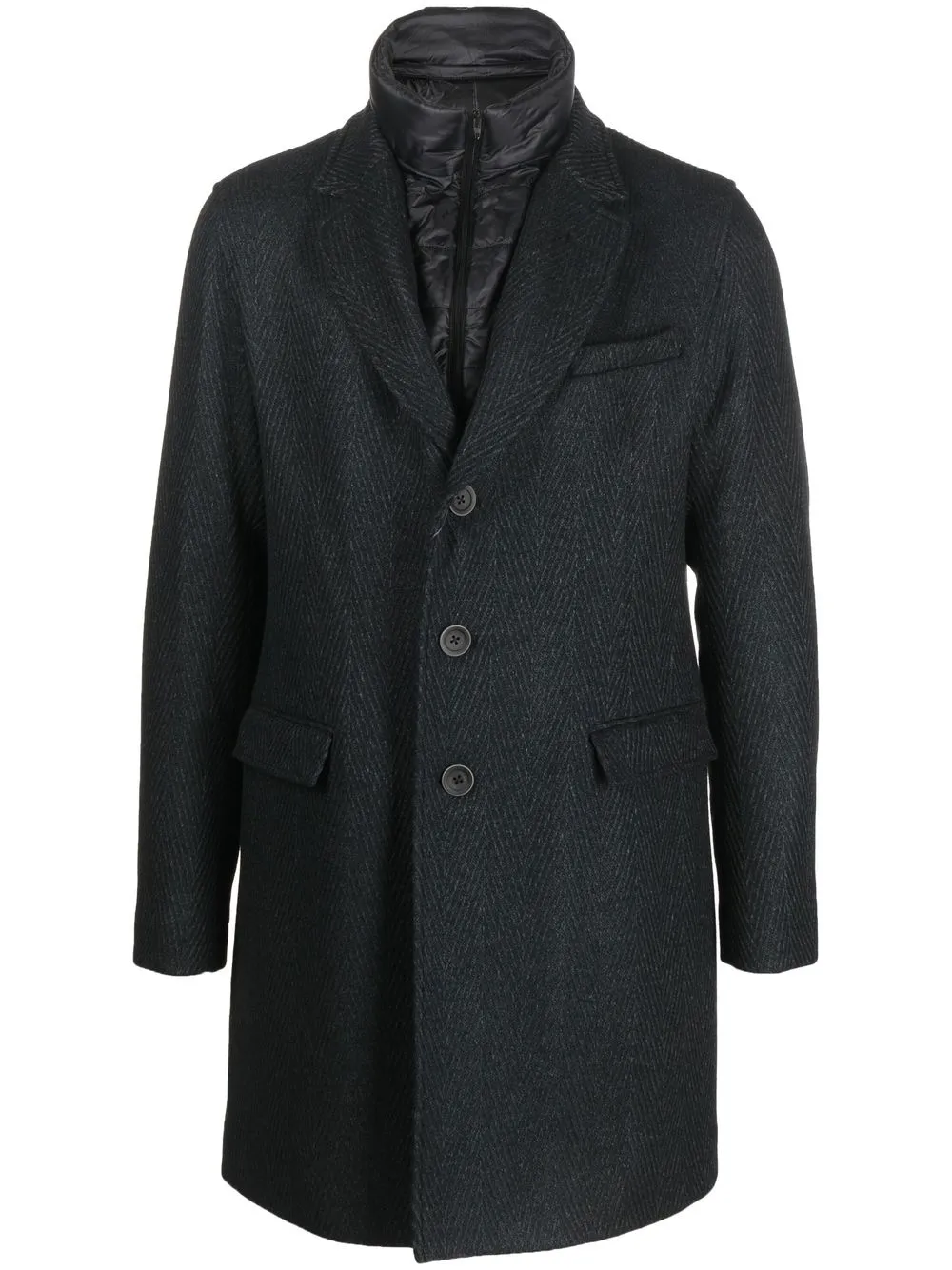 

Herno layered-design single-breasted coat - Blue