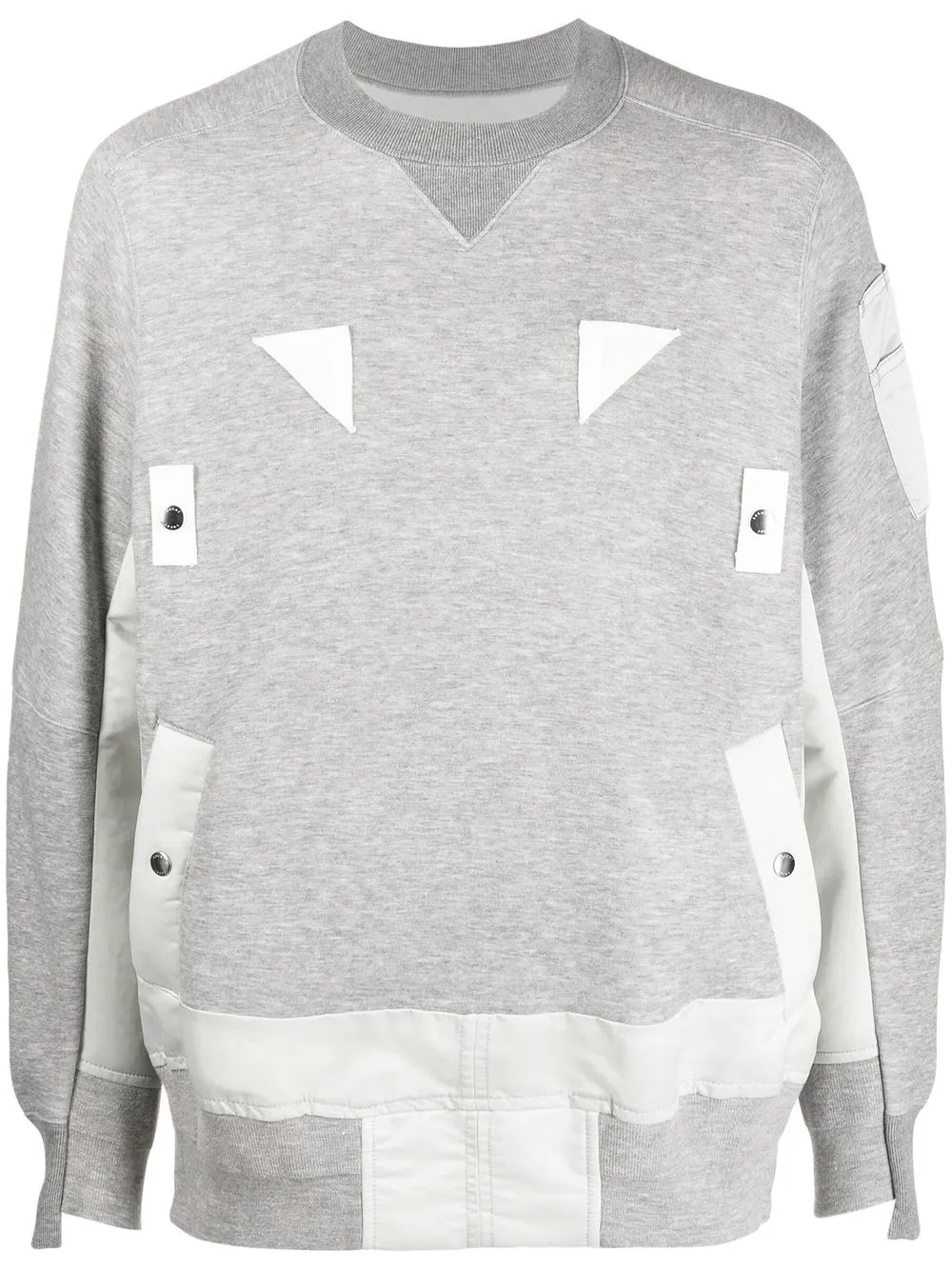 

sacai sudadera con cuello redondo y paneles - Gris