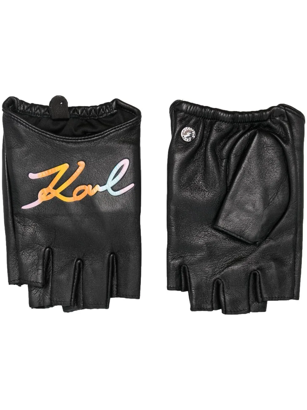 

Karl Lagerfeld guantes sin dedos con monograma RSG - Negro