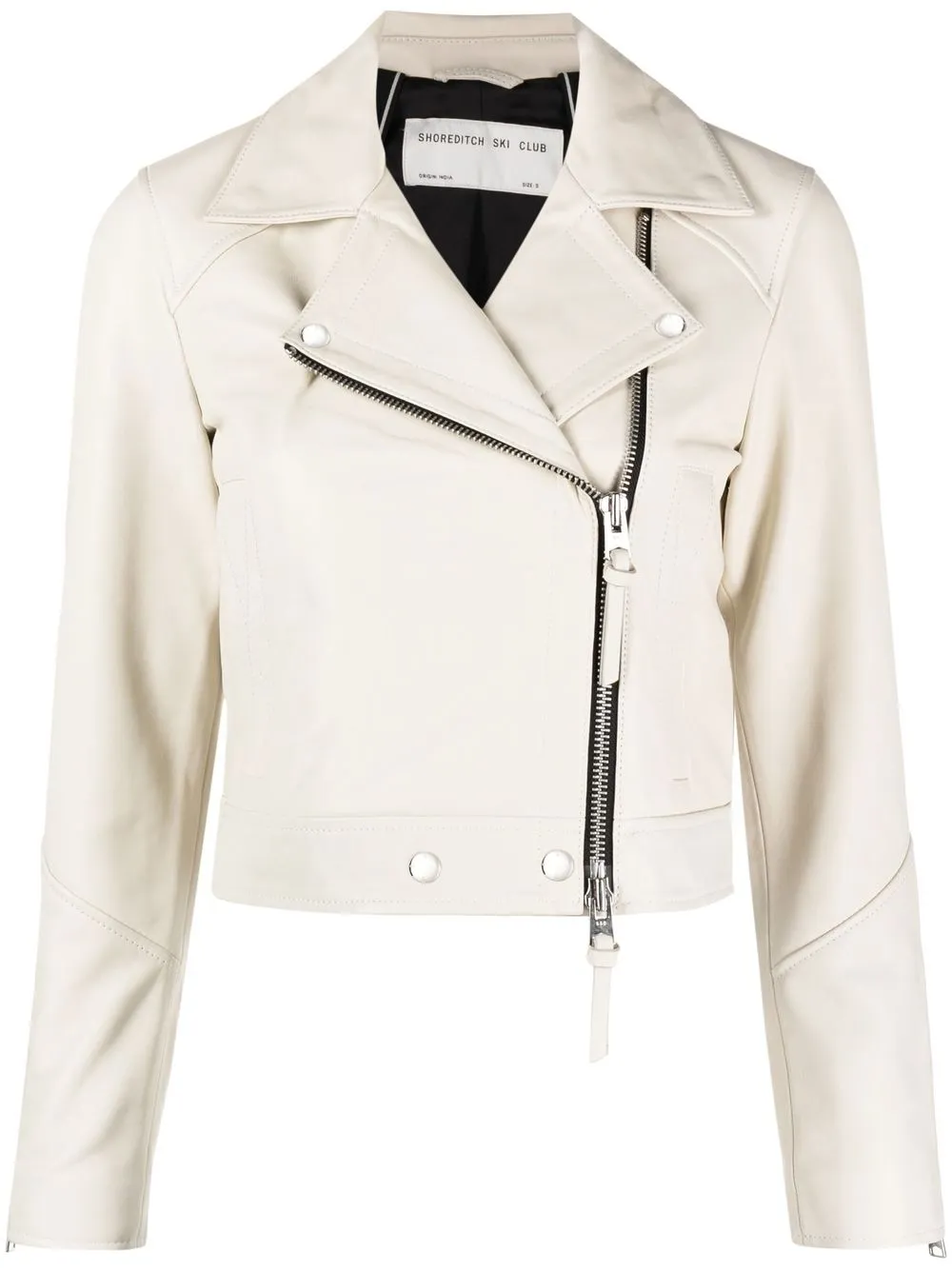 

Shoreditch Ski Club zip-fastening biker jacket - White