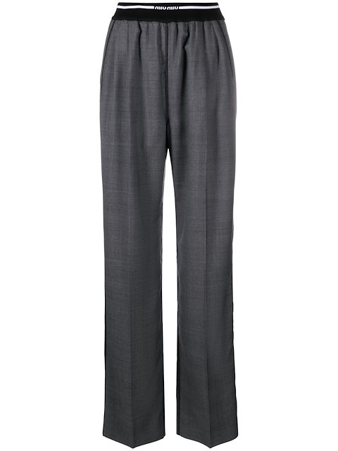 Miu Miu Pantaloni con banda logo