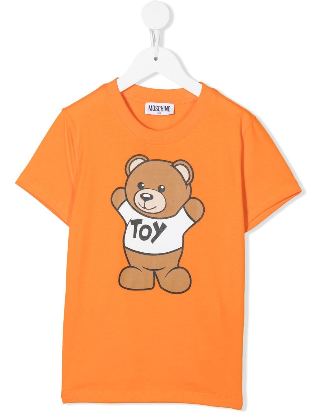 Moschino Kids' Teddy Bear-print Cotton T-shirt In Orange