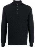 Corneliani cable-knit long-sleeve jumper - Blue