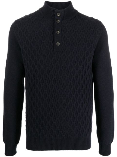 Corneliani cable-knit long-sleeve jumper