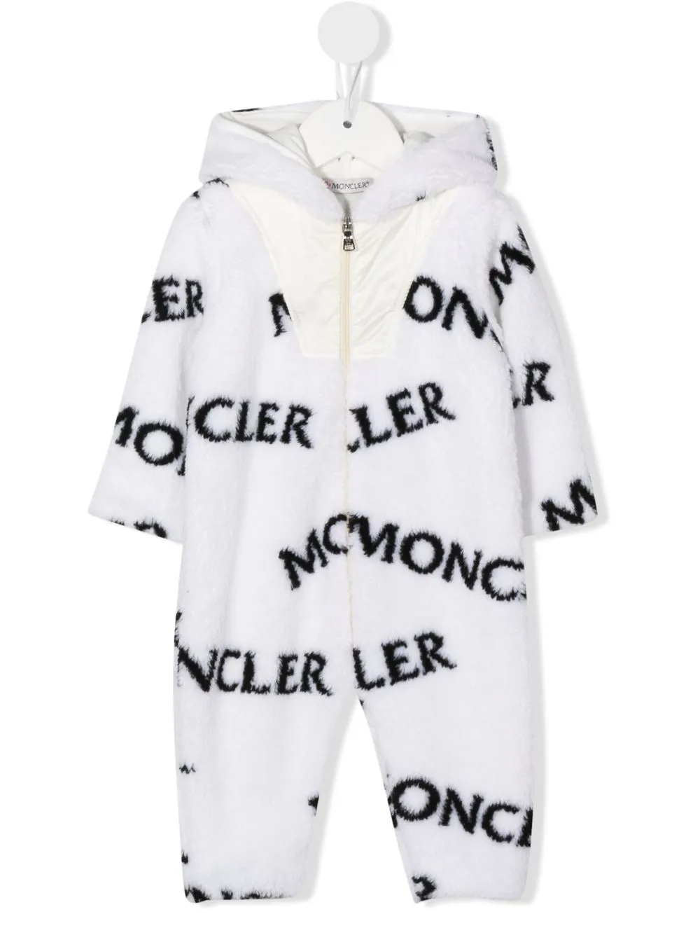 

Moncler Enfant mameluco con logo texturizado - Blanco