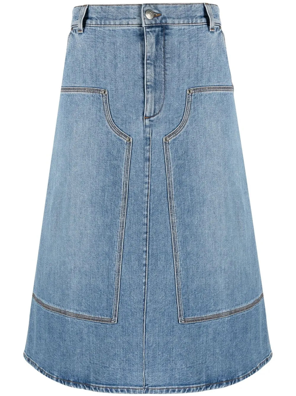 

Stella McCartney falda midi de mezclilla - Azul