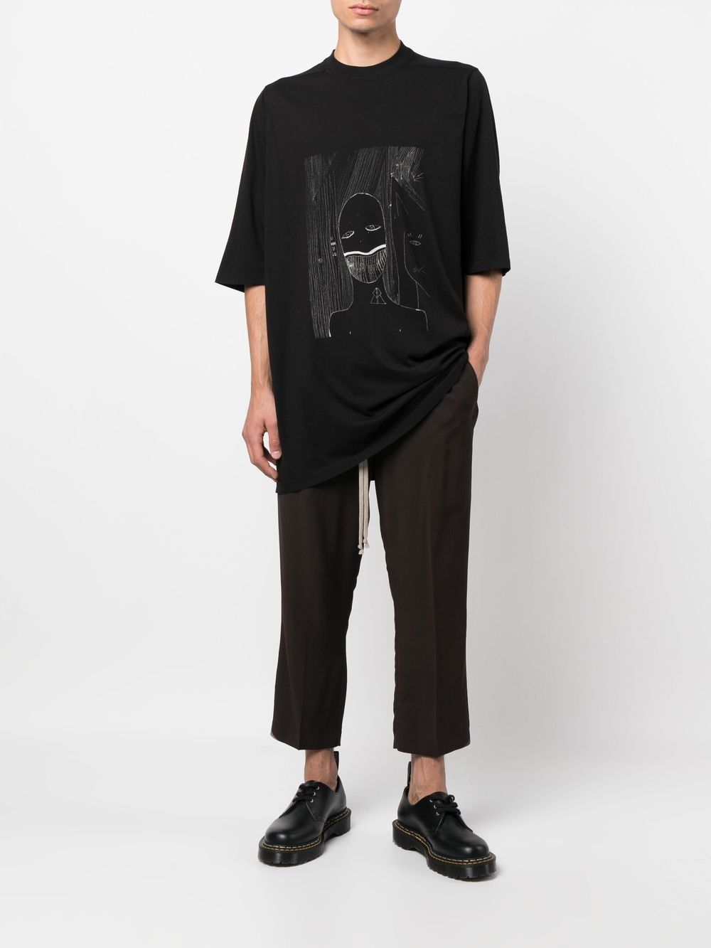 Rick Owens DRKSHDW T-shirt met grafische print - Zwart