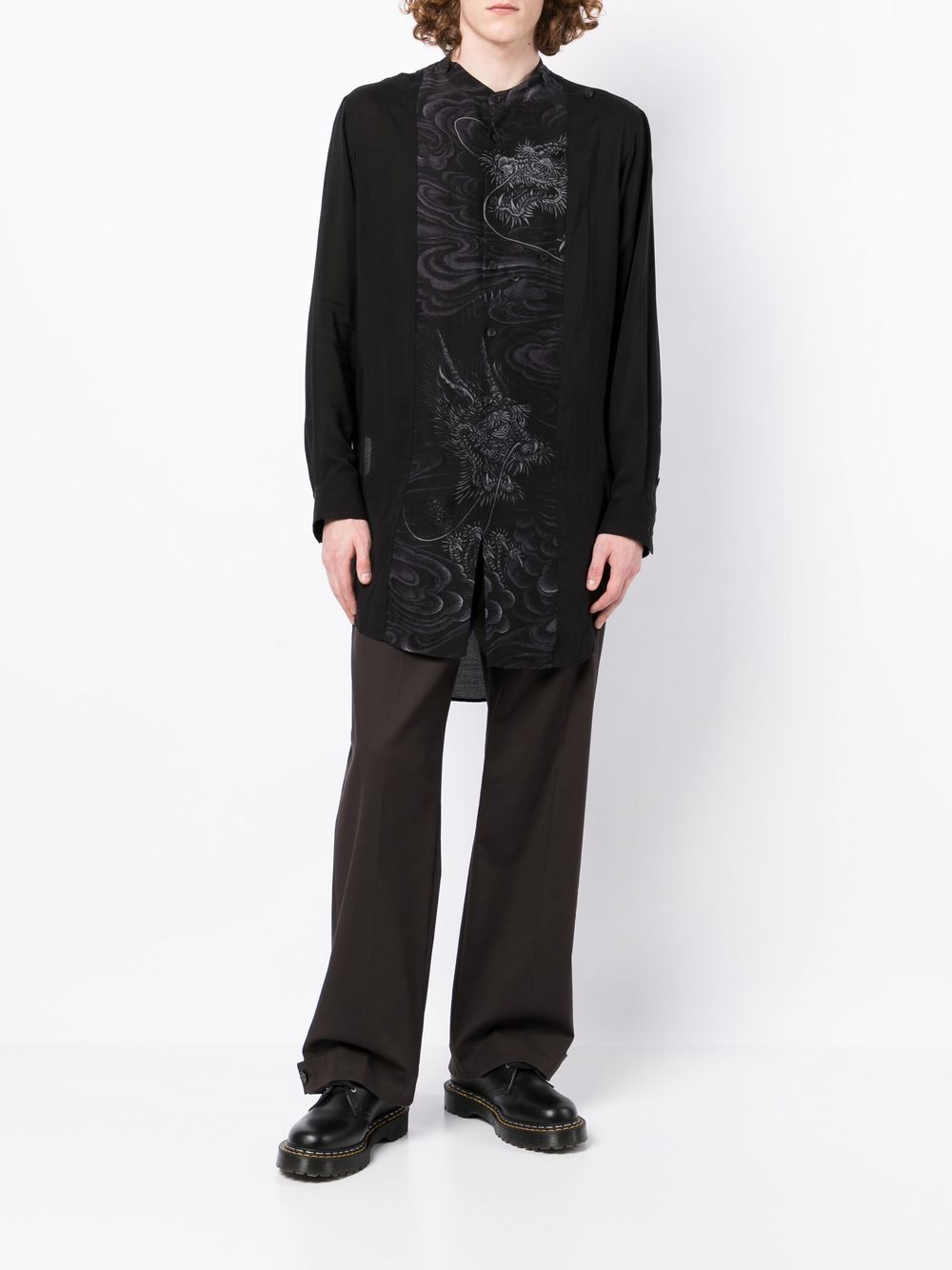 Yohji Yamamoto dragon-print Shirt Dress - Farfetch