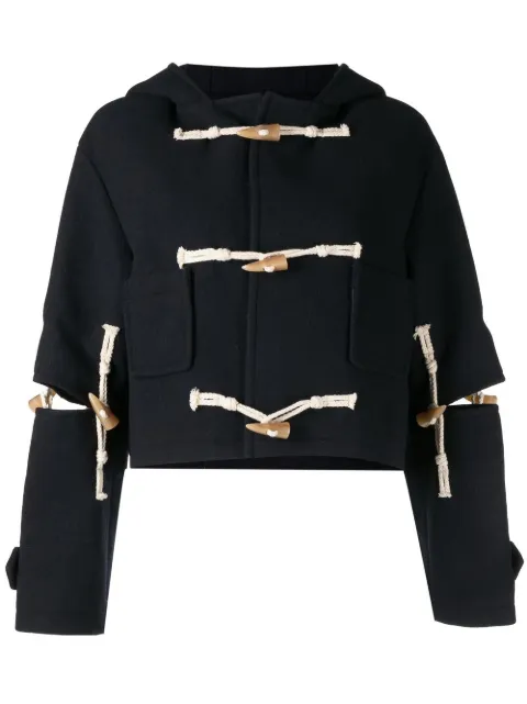 Rokh cut-out hooded duffle jacket