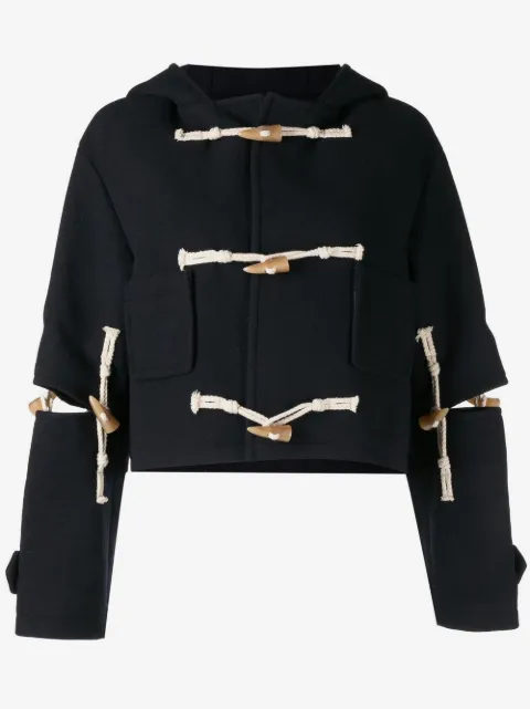 Rokh cut-out hooded duffle jacket