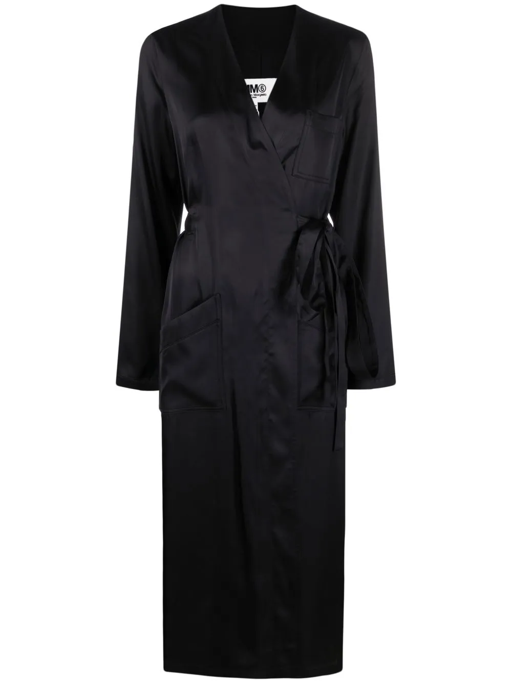 Image 1 of MM6 Maison Margiela satin wrap midi dress