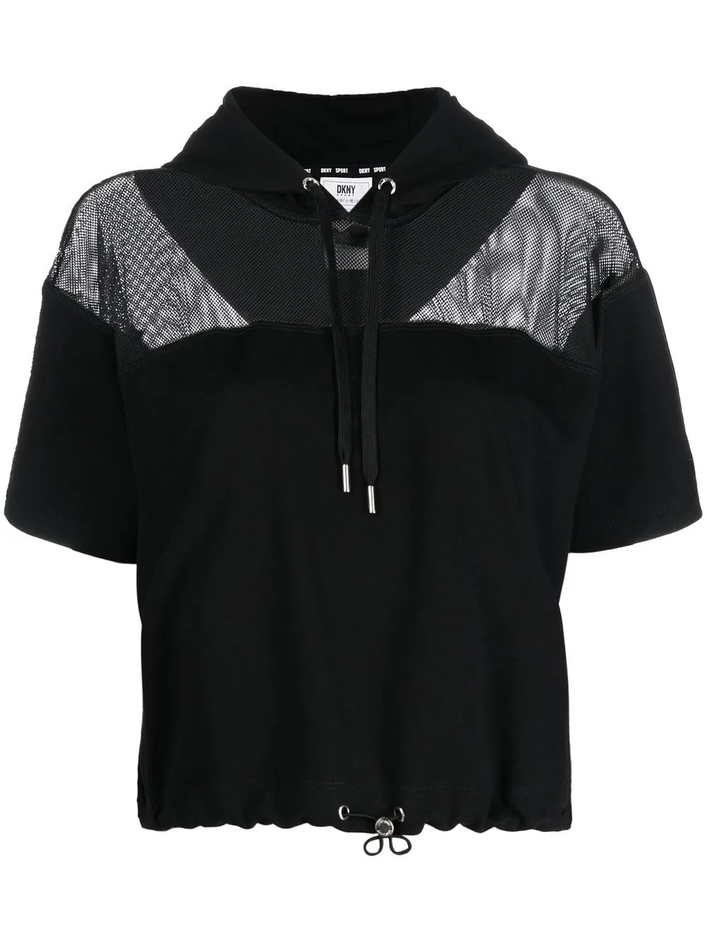 

DKNY mesh-panel short-sleeve hoodie - Black