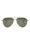 Montblanc logo-print round-frame sunglasses - Black