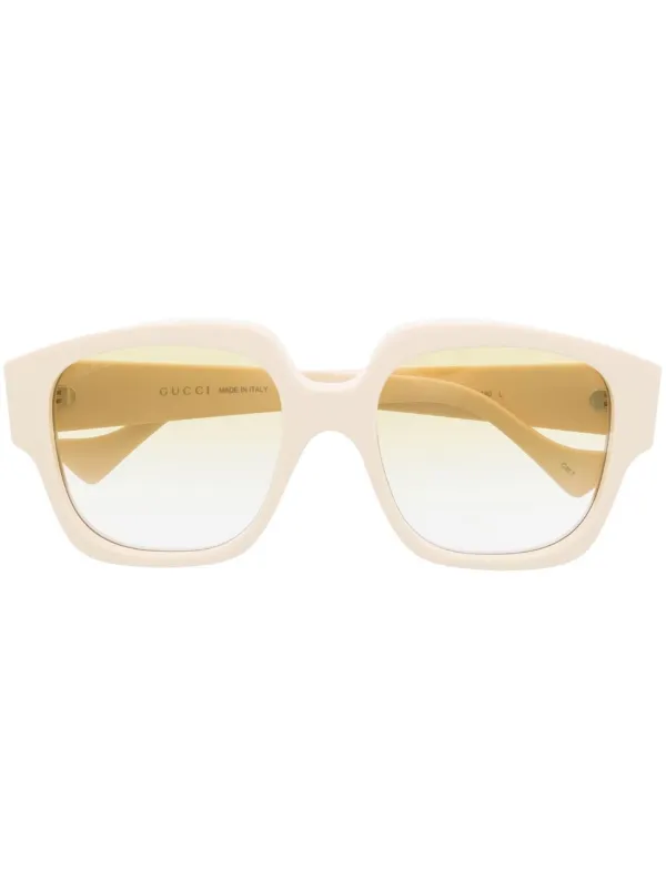 Gucci Square-Frame Recycled Acetate Sunglasses White Womens Square frame sunglasses in white | GUCCI® US main image 4