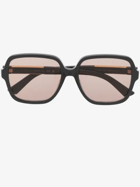 Gucci Eyewear lunettes de soleil oversize à plaque logo