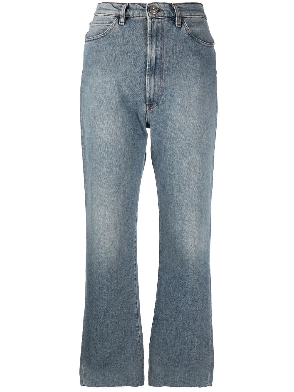 

3x1 high-waist straight-leg cropped jeans - Blue