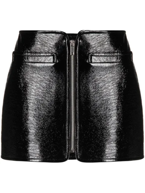 Courrèges zip-fastening polished-finish skirt