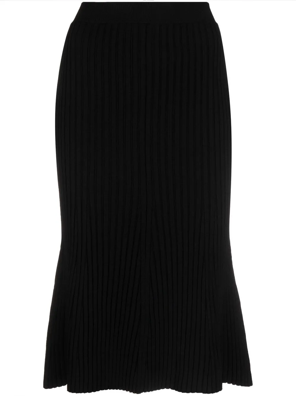 

Stella McCartney falda midi tejida de canalé - Negro