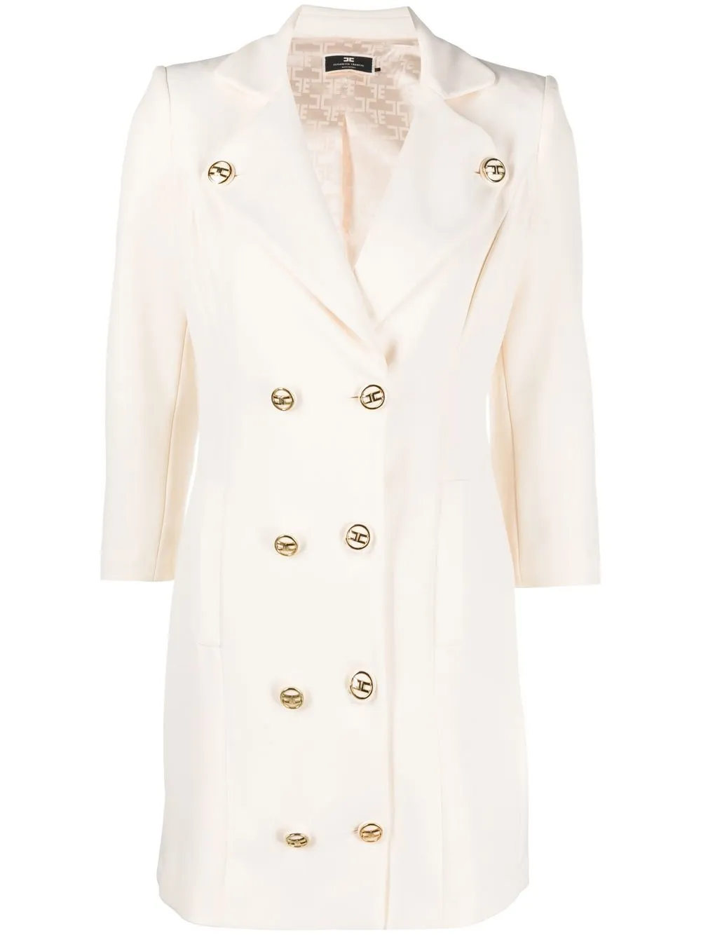 

Elisabetta Franchi vestido corto con doble botonadura - 193 BURRO