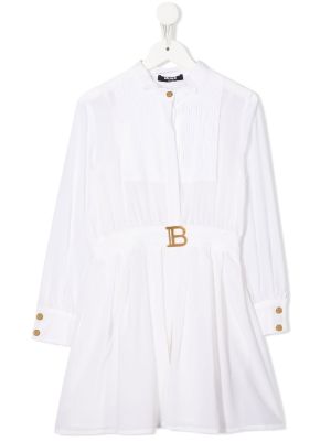Bianco Chemisier con placca logo Farfetch Abbigliamento Vestiti Vestiti chemisier 