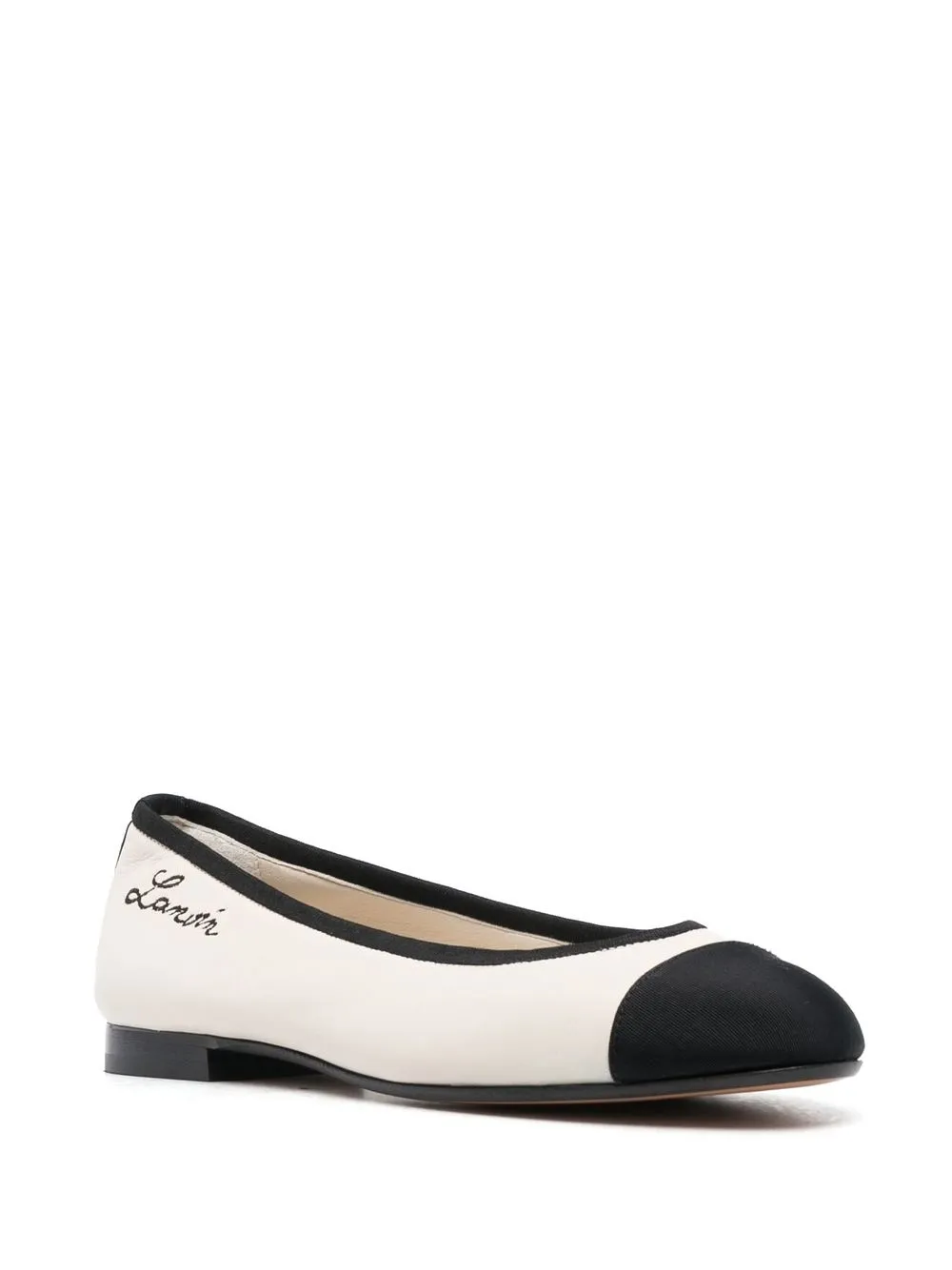 Lanvin Ballerina's met geborduurd logo - Wit