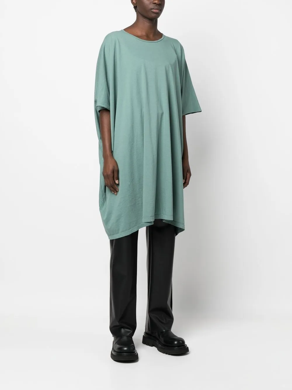 Rick Owens Tie-front Short-sleeved T-shirt In Green