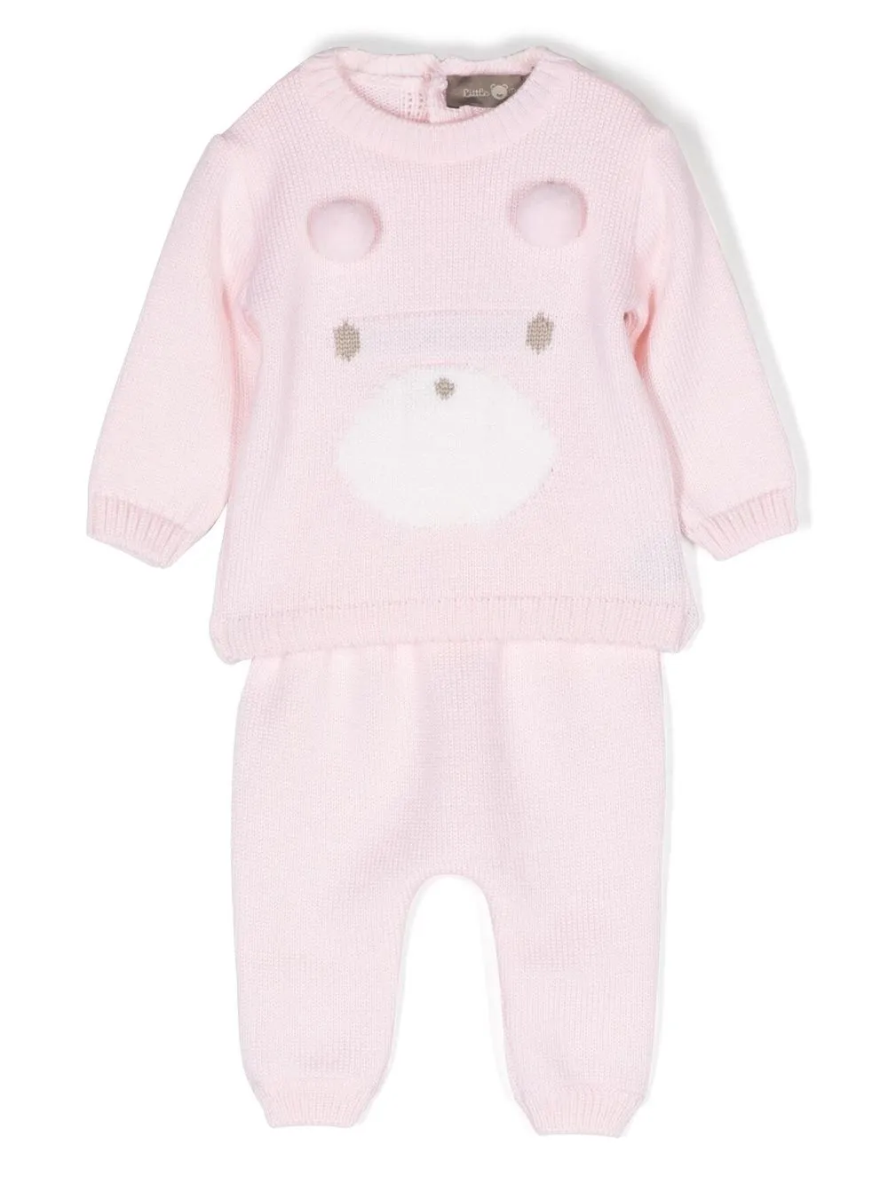 

Little Bear wool babygrow set - Pink