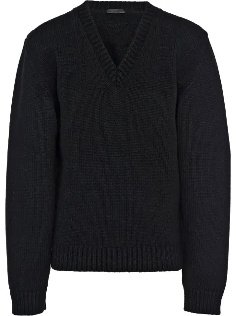 Prada V-neck Shetland wool jumper