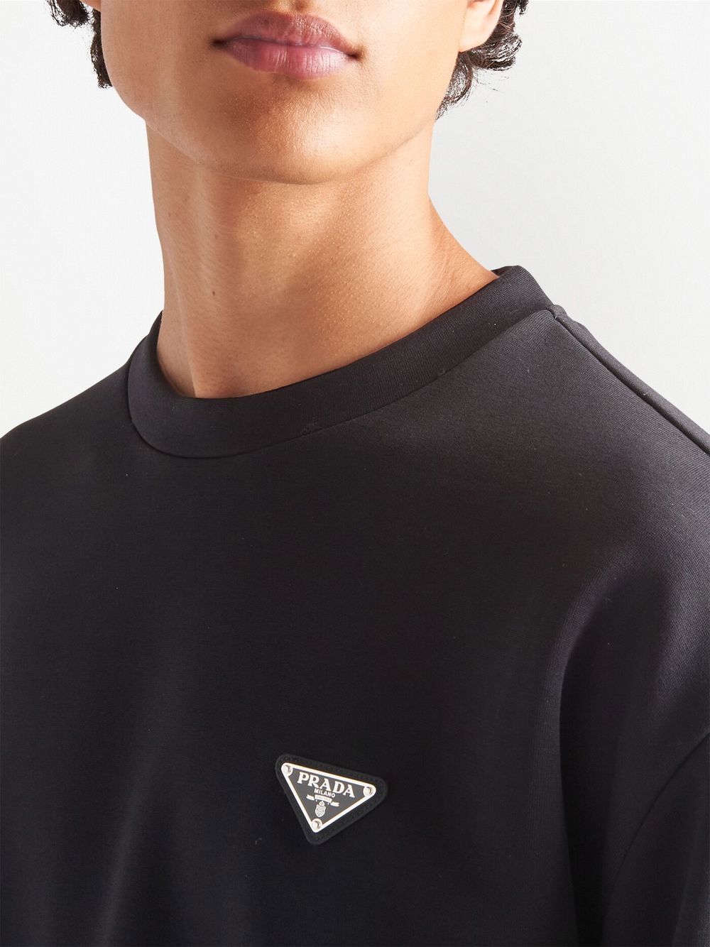 Prada triangle-logo Crewneck Sweatshirt - Farfetch
