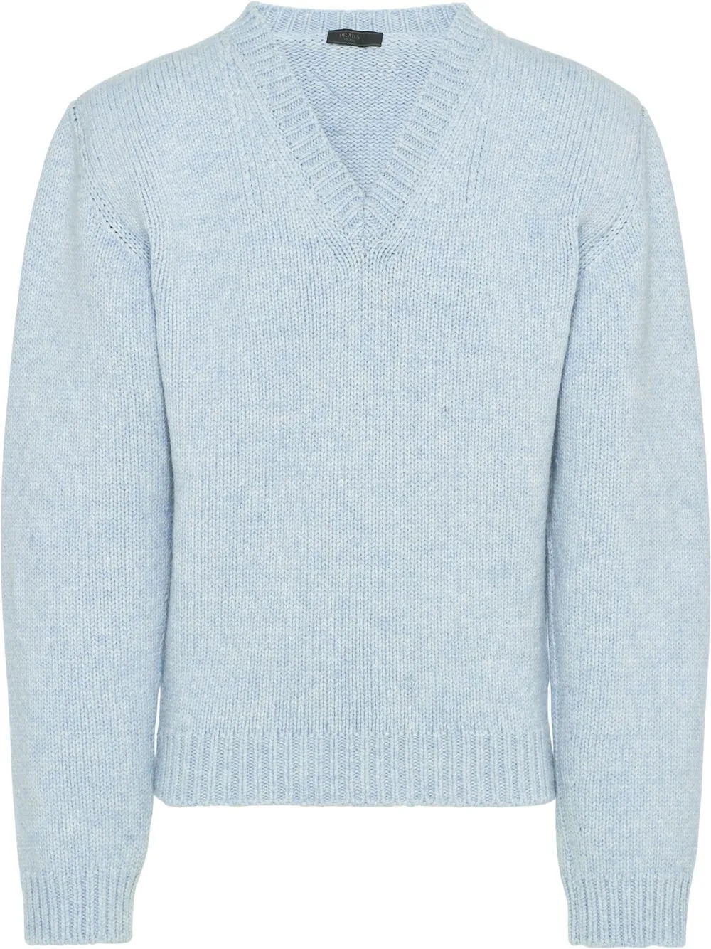 

Prada ribbed-detail V-neck jumper - Blue