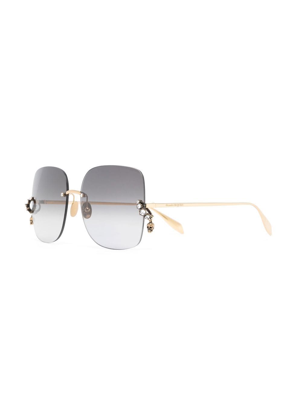 Shop Alexander Mcqueen Oversize-frame Sunglasses In Gold
