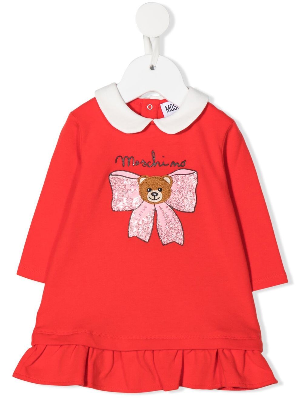 

Moschino Kids vestido tipo suéter con motivo Teddy Bear - Rojo