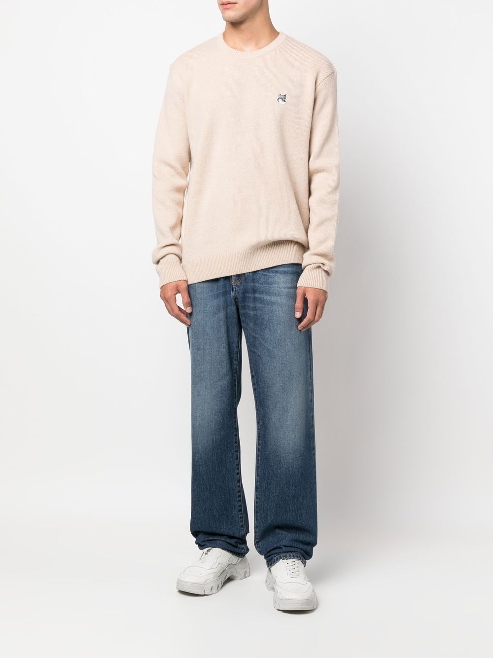 Maison Kitsuné Trui met ronde hals - Beige