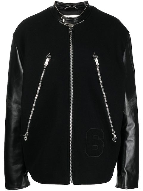 MM6 Maison Margiela レザーパネル ボンバージャケット