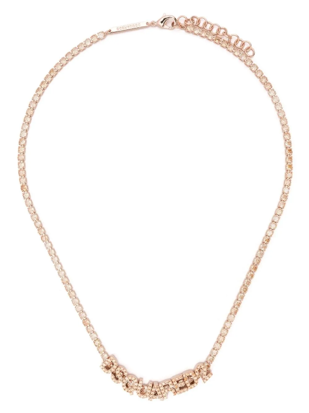 

Dsquared2 crystal-embellished logo necklace - Pink