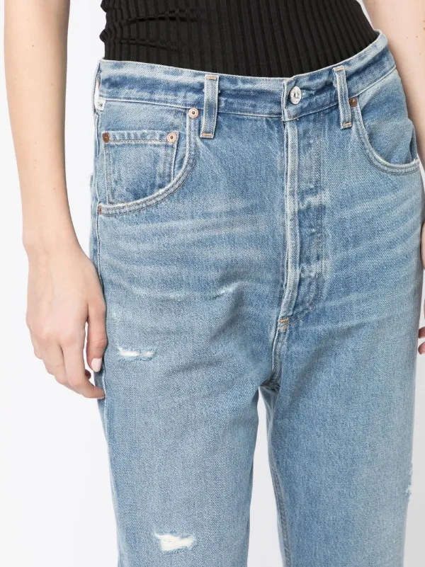 Citizens Of Humanity Pony Boy Cropped Distressed Jeans | Blue 