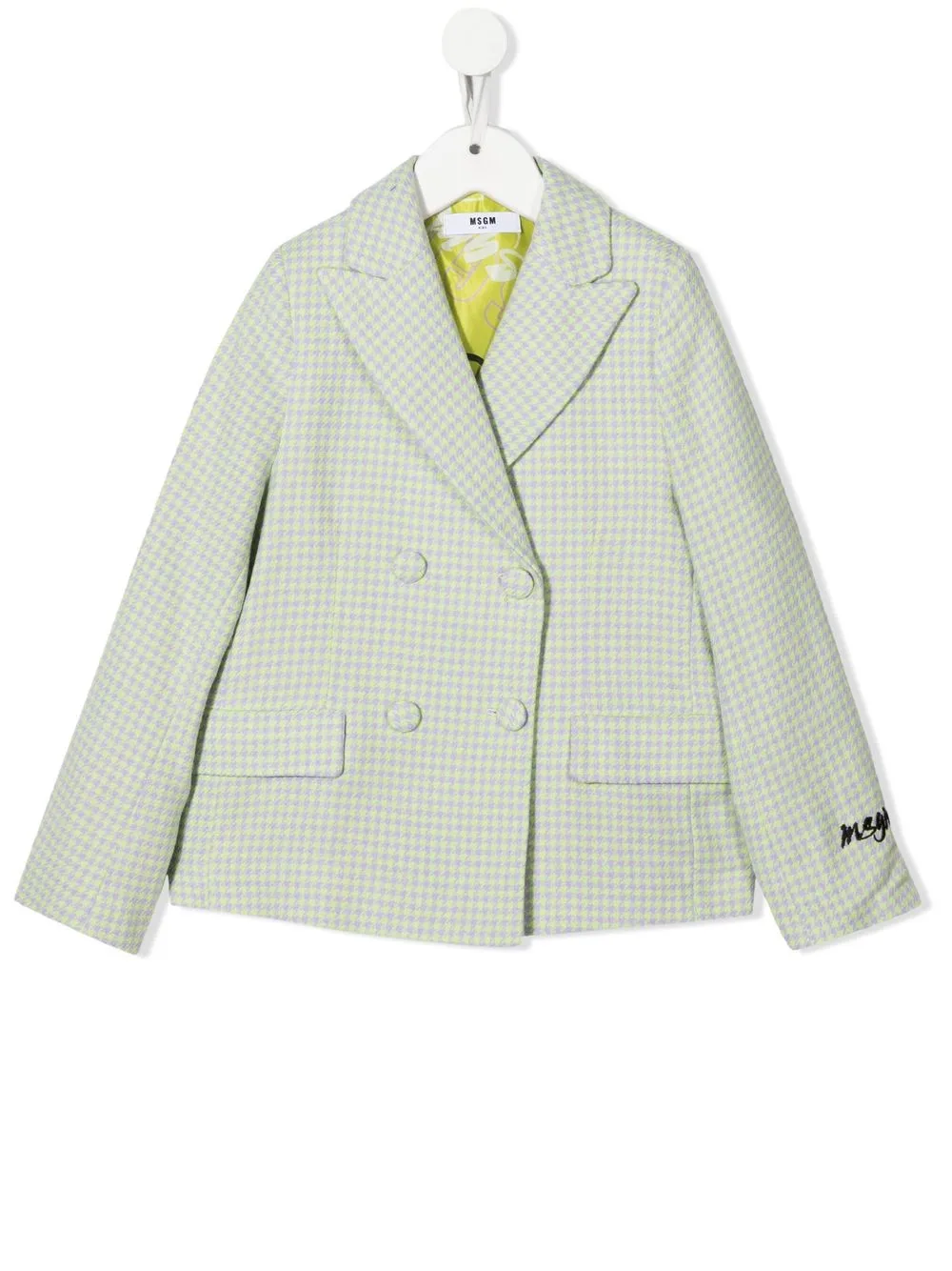 

MSGM Kids blazer con logo bordado - Verde