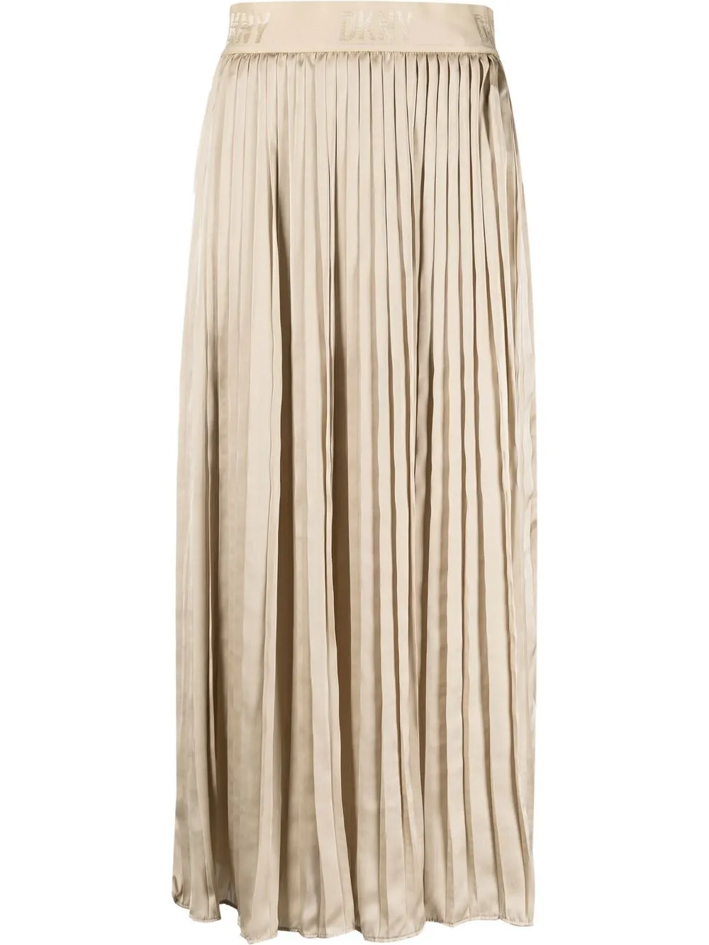 

DKNY logo-waistband pleated skirt - Neutrals