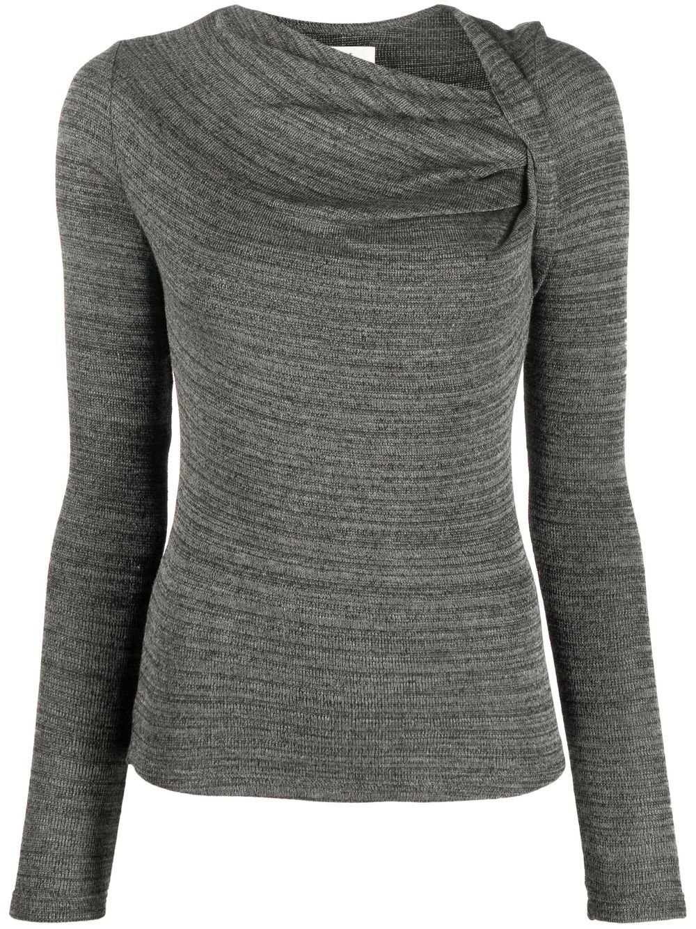 MARANT ÉTOILE ruched-neck knitted top - Grey