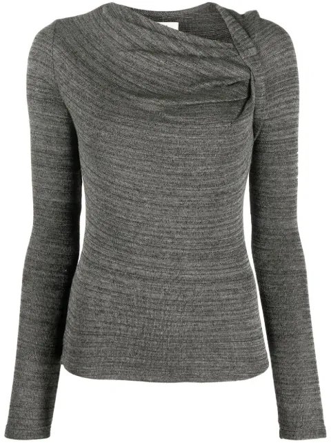 MARANT ÉTOILE ruched-neck knitted top