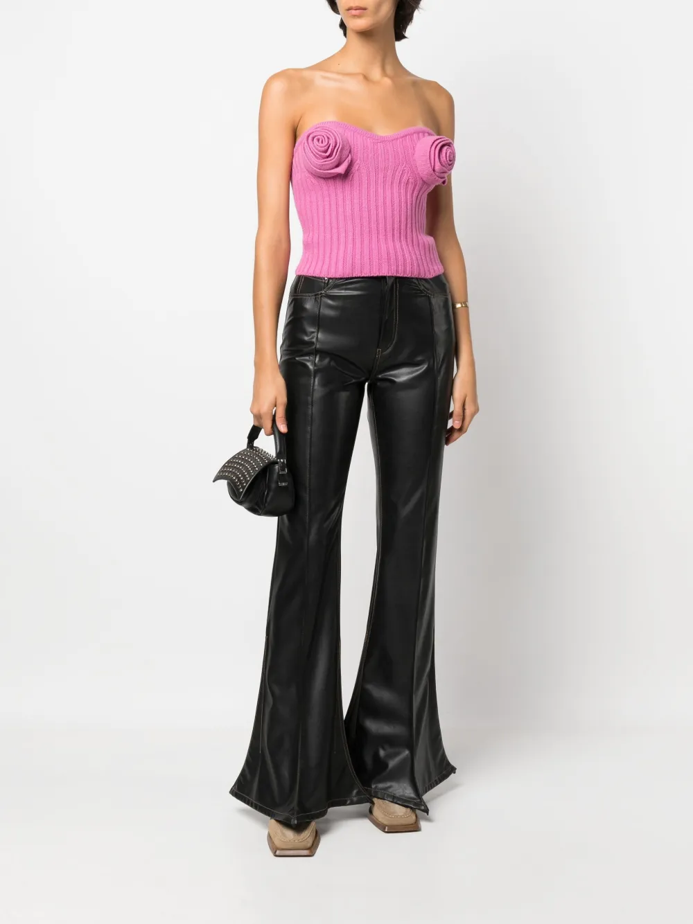 Blumarine rose-appliqué Strapless Top - Farfetch