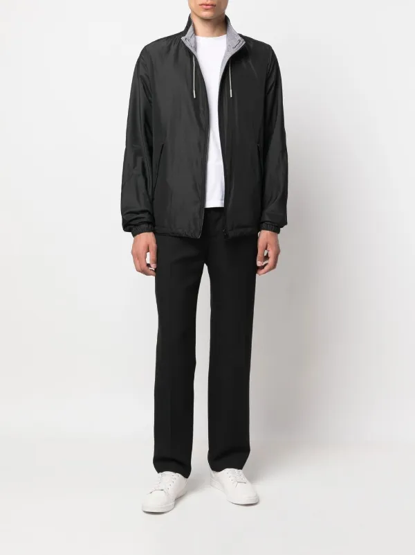 伊製 Ermenegildo Zngna ジャケット パーカー リバーシブル M Zegna リバーシブル ジャケット | ブラック | FARFETCH JP
