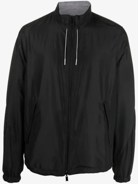 Zegna chamarra reversible con logo estampado
