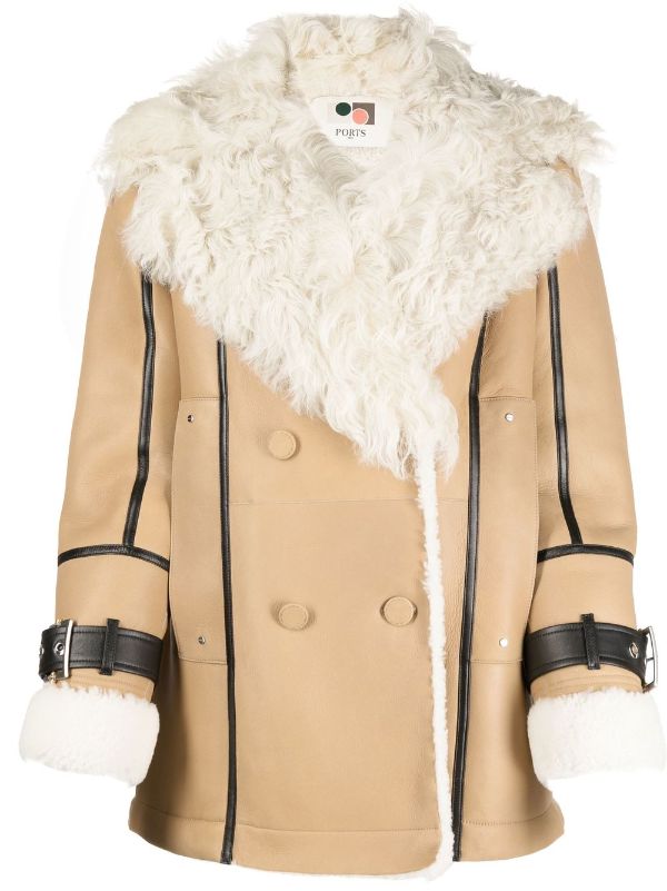 double breasted shearling jacket